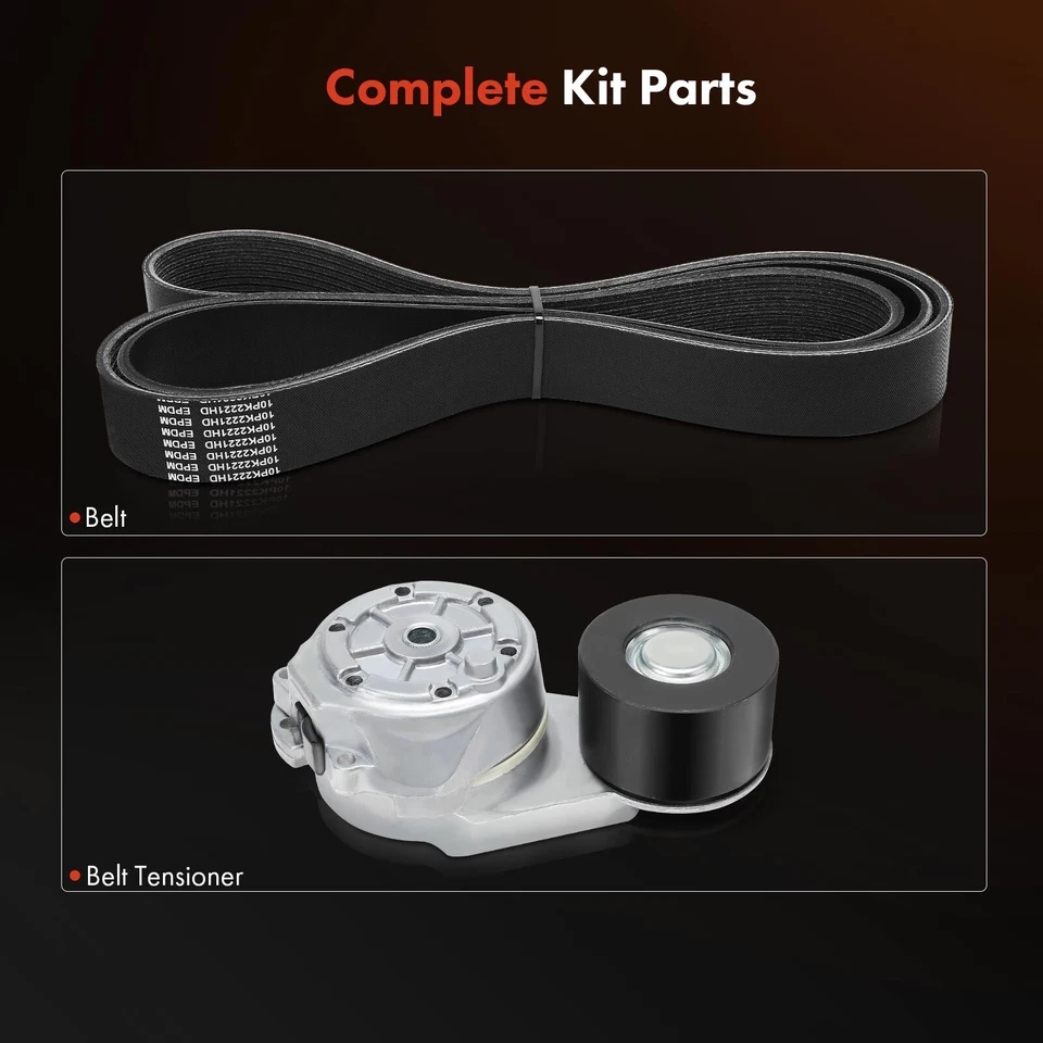 2x Kit de componentes de transmisión por correa Serpentine para Freightliner Cascadia Peterbilt 365 Foto 3 de 4