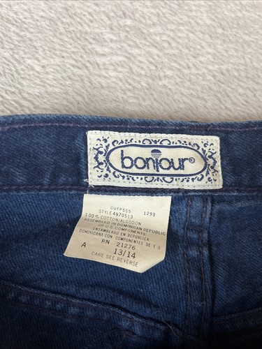 Bonjour juniors dark wash blue denim shorts size 13/14 - Picture 5 of 8