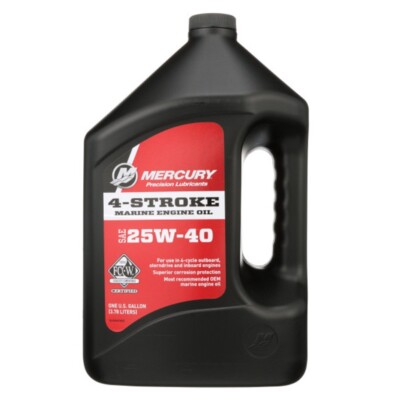 OEM Mercury MerCruiser Four Stroke Engine Oil 25W40 8M0078628 8m0078627 1 Gallon