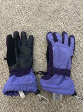 Purple Lands  End Girls Winter Gloves Size L