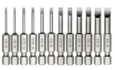 Saipe 12 Pieces Magnetic Slotted Screwdriver Bit Set 1/4 Inch Hex Shank Flat ...