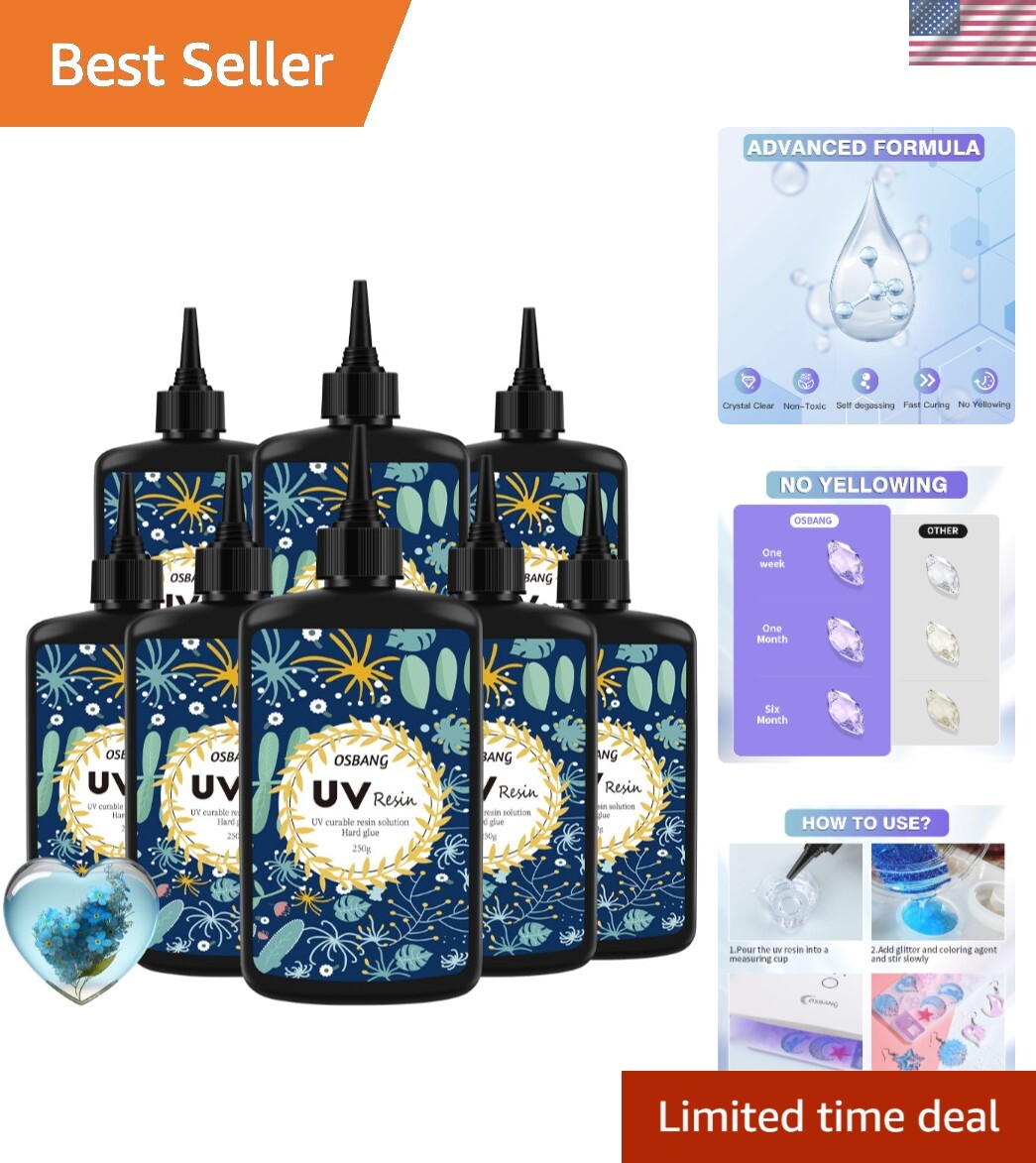 Crystal Clear UV Resin 2000g - Upgraded Formula for Jewelry Making & Crafts