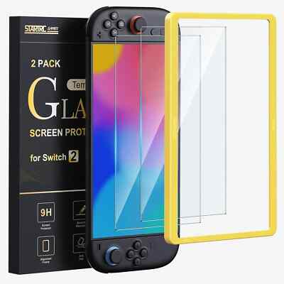 2pcs Transparent HD Clear Anti Blue Light Screen Protector for Nintendo Switch 2