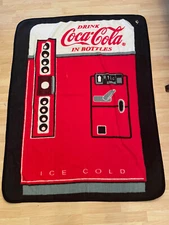 vintage coca cola fleece throw blanket 