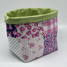 Handmade Fabric Basket / Flower Multicolored Fabric Basket