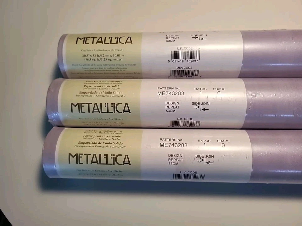 3 Purple Pattern Wallpaper Brand Metallica Made In England 56 Sq Ft A Roll NOS - Image 4 of 4