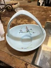 Vintage Hull Blue Ceramic Basket 1957  Beautiful Serenade Songbirds