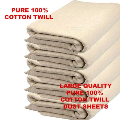 JMS BRIDGE HEAVY DUTY 100%COTTON TWILL PROFESSIONAL DECORATING LARGE DUST SHEETS MULTI PACK
