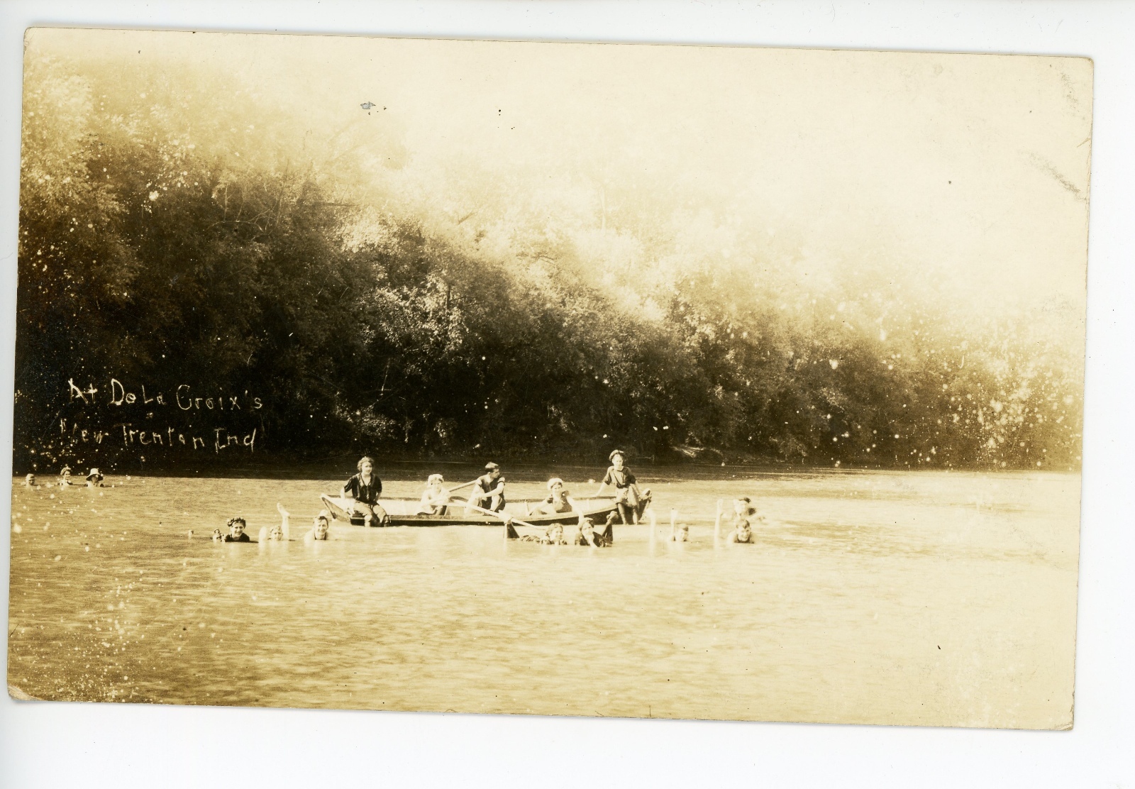 "At DeLaCroixs" New Trenton IN Rare RPPC Whitewater Cedar Grove Photo