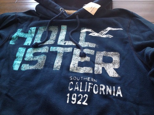 【New】Hollister Men s【HCO Seagull 1922 SOUTHERN CALIFORNIA Fleece Hoodie】Navy @L - Picture 12 of 16