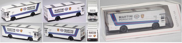 Schuco 452038000 Mercedes-Benz O 317 K Renntransporter Martini Racing / Porsche-image