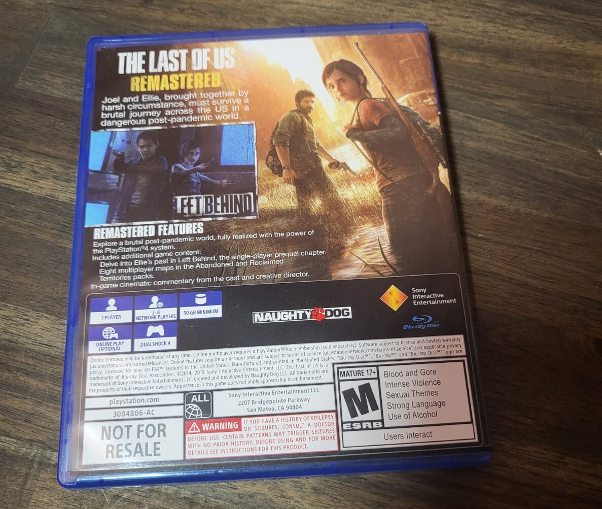 The Last Of Us - Remastered (Sony Playstation 4/PS4) - Not