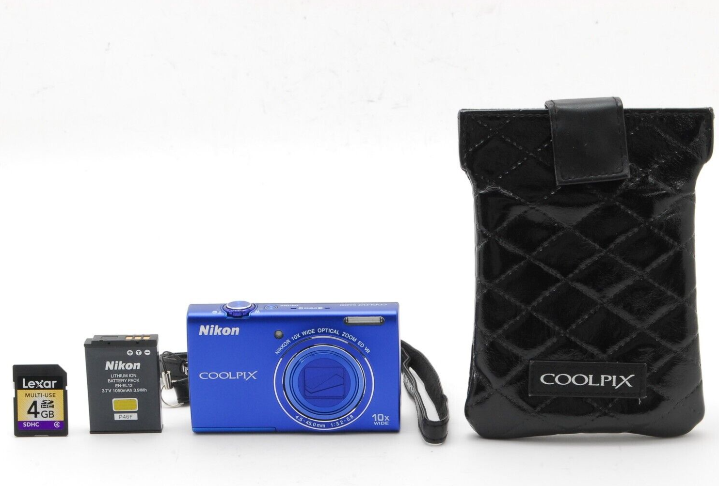 Near Mint Nikon Coolpix S6200 Blue 16MP Digital Camera w/ SD Card from Japan
