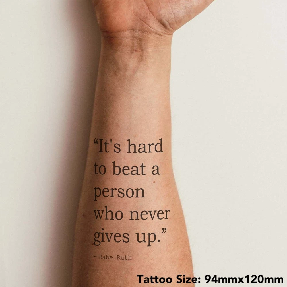 Large Inspirational Quote By Babe Ruth Temporary Tattoo (TO00006821)