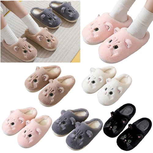 Womens Warm Winter Cute Faux Fur Lined Ladies Comfy Snug Slippers Shoes Size UK - Picture 1 of 23