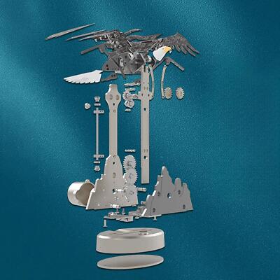 Mechanical Decorative Eagle Electric Model Metal Animal Ornaments Unassembled