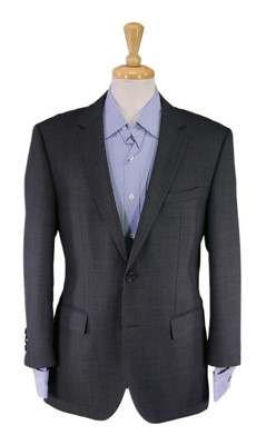 Hugo Boss The James Gray/Black Knit Woven 2-Btn Wool-Silk Blazer Jacket 40R