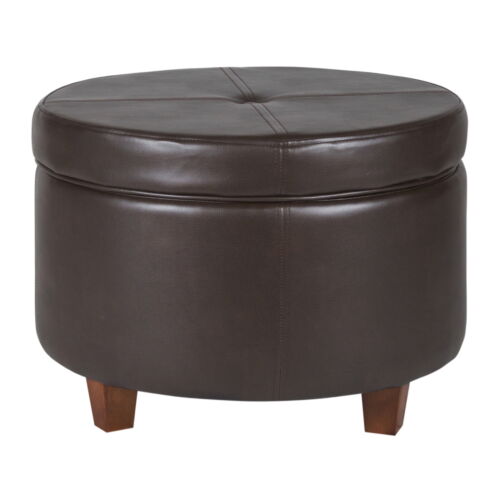 Large Faux Leather Storage Ottoman Bench Footrest Seat Chest Stool Bedroom