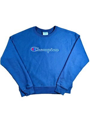 Vintage 1990s Blue Champion Reverse Weave Crewneck Sweatshirt L | eBay