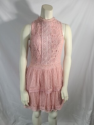 Disney Beauty and the Beast Pink Lace Crochet Dress Hot Topic Junior's Sz M  | eBay