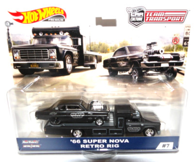2018 Hot Wheels Car Culture Team Transport Retro Rig & 66 Super Nova Black Hole