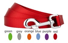 Strong Nylon Dog Pet Lead Leash with Clip for Collar Harness -Various Colours