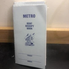 Lot Of 25 Metro Rent Receipt Books -New-Measures 6 3/4” Tall X 3 3/4” Wide