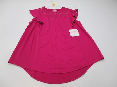 new ISABEL MATERNITY Women's Size S Classic Rayon Flounced Pink Blouse 
