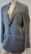 FRENCH EYE Menswear Grey 100% Super Wool 150s Formal Business Blazer Jacket 38