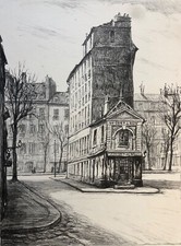 Versailles René AUBERT (1894-1977) litho 1951 signée crayon  le guet du Roy