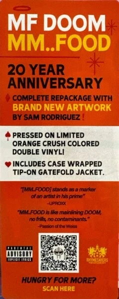 MF Doom MM Food Double Orange Crush Vinyl LP New Sealed - Image 4 of 4