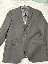 Kenneth Cole Reaction Suit Jacket Men Size 38S Black Slim Fit Ready Flex NWT