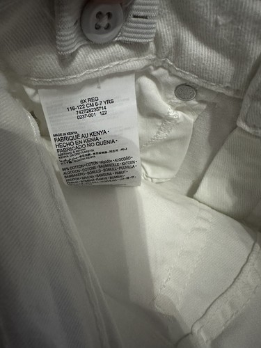 Levi Girls High Rise Ankle Straight Leg Jeans White - 6X Regular - Picture 7 of 7
