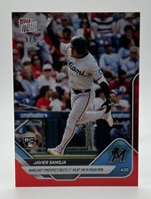 2025 Topps Now #92 Javier Sanoja RC Miami Marlins RED Foil Parallel 5/5