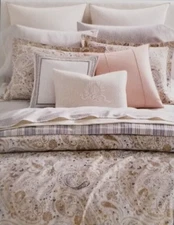 2 Ralph Lauren Estella Cream European Shams (1 Pair) $340 NIP