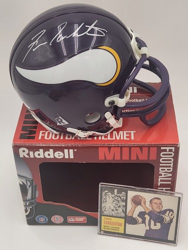 Fran Tarkenton Vikings Lot - Signed Riddell Mini Helmet & 1962 Topps Rookie Card - Picture 12 of 24
