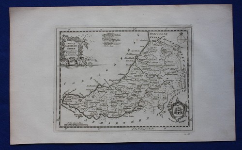 Original antique map, WALES, CARDIGANSHIRE, CARDIGAN, Thomas Kitchin, 1769 - Picture 2 of 3
