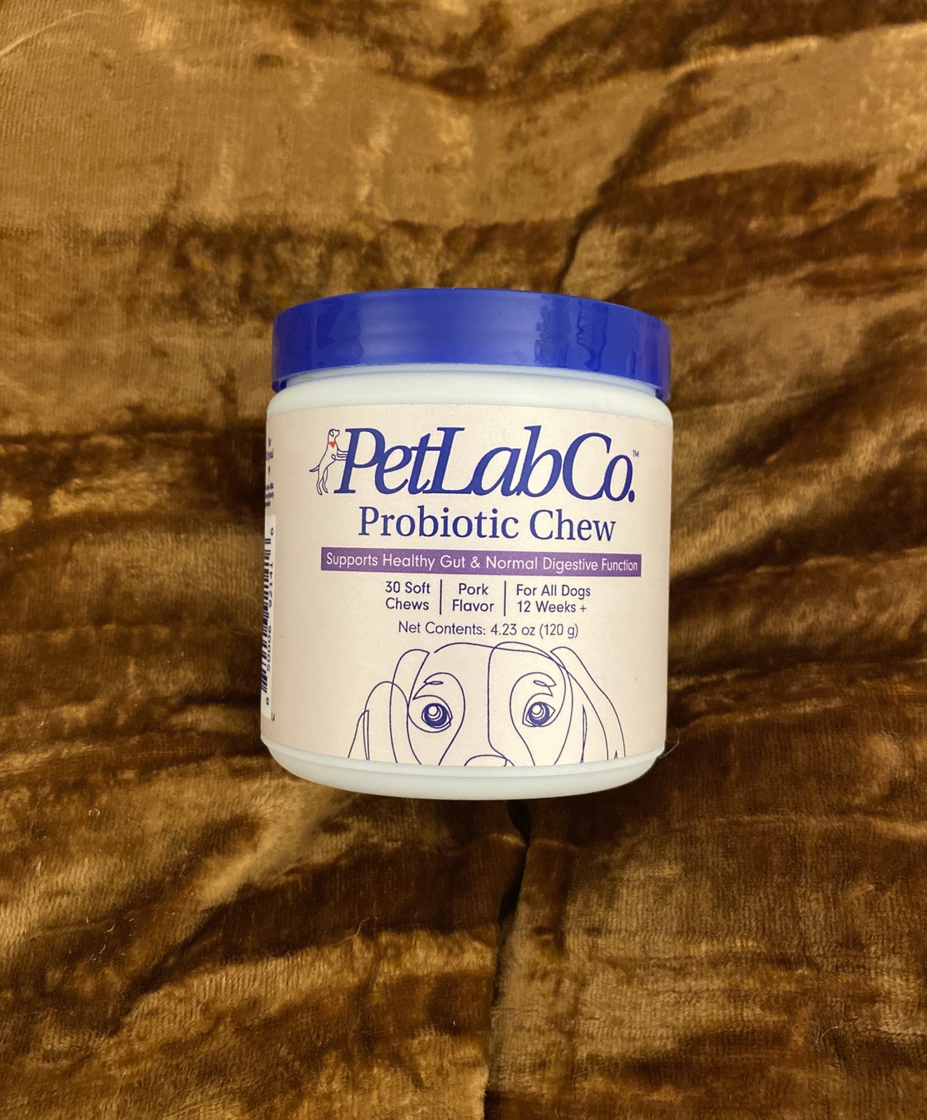 PETLAB CO. PROBIOTIC CHEW PORK FLAVOR DOG SUPPLEMENT 30 COUNT