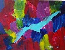 ORIGINAL PAINTING "Free Form Flight" 18"H x 24"W acrylic by Steven G. Graff