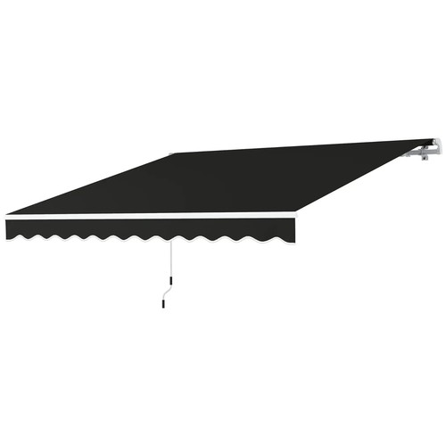 3x2.5m Manual Patio Awning Retractable Canopy with Crank Handle & Fittings Black - Picture 11 of 13