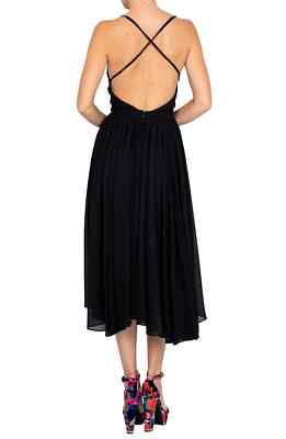 NEW MEGHAN LA LOS ANGELES ENCHANTED GARDEN MIDI DRESS SIZE S BLACK  NORDSTROM | eBay