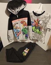 Boys Marvel Outfit Set 3 Pieces, Zippered Hoodie, T-Shirt Pants Size 7