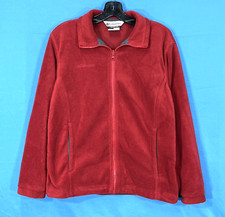 COLUMBIA Interchange WOMEN'S Maroon FLEECE 2-Pockets FULL-ZIP Jacket Sz S