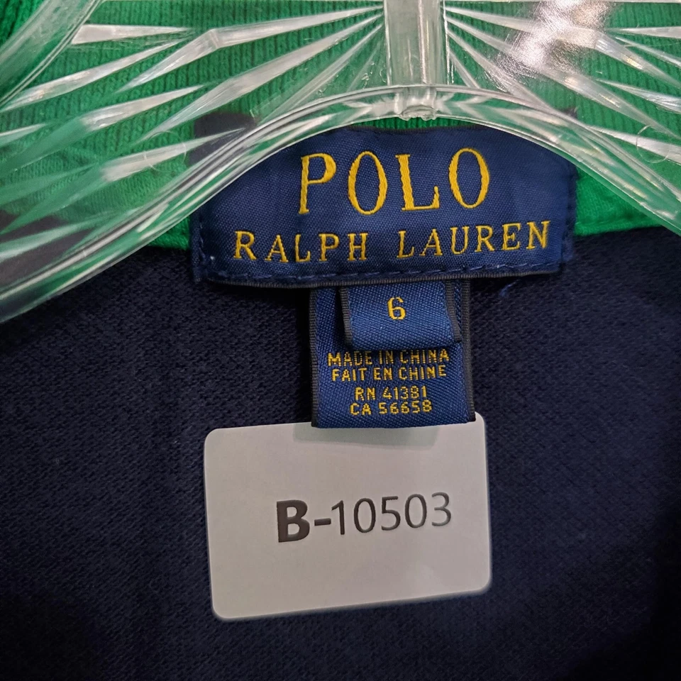 Polo Ralph Lauren Boys Polo Shirt 6 Blue Pig Pony Colorblock PRL Club Golf - Image 2 of 4