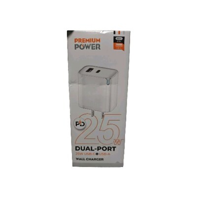 PD 25W USB Type C Fast Charger Power Adapter Dual Port Quick Charge Wall Charger
