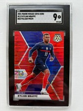2021 Kylian Mbappe Panini Mosaic UEFA EURO Red Pulsar Prizm SGC