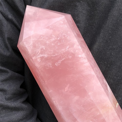 18.7LB Natural Rose Quartz Crystal Obelisk Wand Point Cystal Reiki Tower Heal - Picture 15 of 18