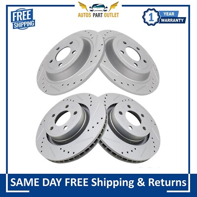 New Drilled Brake Rotor Set Fits For 2015-2019 Ford Mustang