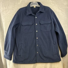 Duluth Trading Co Jacket Mens XL Blue Fleece Jac-Shirt Shacket Snap Front