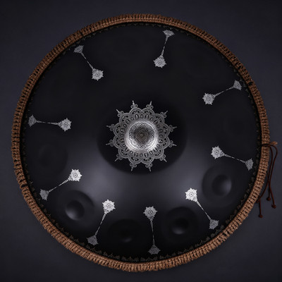 Handmade Steel Ton 10Note MTLBlack Handpan 440Hz Professional Playing Instrument